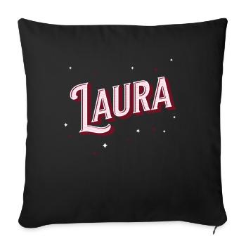 Laura Namen personalisiert - Sofakissenbezug 45 x 45 cm - Schwarz - Vorne