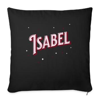 Isabel name personalized - Sofa pillowcase 17,3'' x 17,3'' (45 x 45 cm) - black - Front