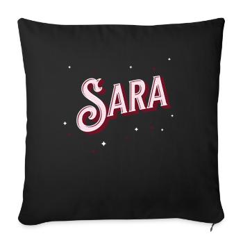 Sara name personalized - Sofa pillowcase 17,3'' x 17,3'' (45 x 45 cm) - black - Front