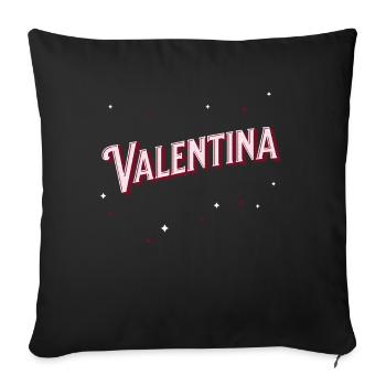Nom Valentina personnalisé - Housse de coussin décorative 45 x 45 cm - noir - Devant