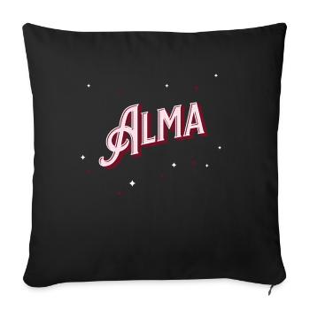 Alma name personalized - Sofa pillowcase 17,3'' x 17,3'' (45 x 45 cm) - black - Front