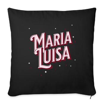 Nom de Maria Luisa personnalisé - Housse de coussin décorative 45 x 45 cm - noir - Devant