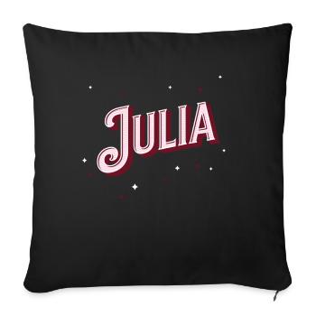 Julia name personalized - Sofa pillowcase 17,3'' x 17,3'' (45 x 45 cm) - black - Front