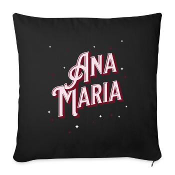 Ana Maria name personalized - Sofa pillowcase 17,3'' x 17,3'' (45 x 45 cm) - black - Front
