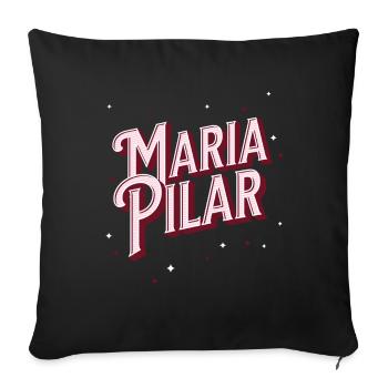 Maria Pilar name personalized - Sofa pillowcase 17,3'' x 17,3'' (45 x 45 cm) - black - Front