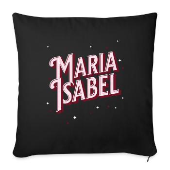 Maria Isabel name personalized - Sofa pillowcase 17,3'' x 17,3'' (45 x 45 cm) - black - Front