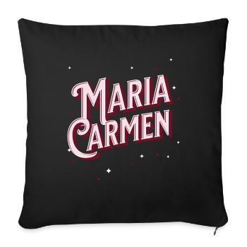 Nom de Maria Carmen personnalisé - Housse de coussin décorative 45 x 45 cm - noir - Devant