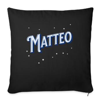 Matteo Namen personalisiert - Sofakissenbezug 45 x 45 cm - Schwarz - Vorne