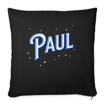 Paul name personalized - Sofa pillowcase 17,3'' x 17,3'' (45 x 45 cm) - black - Front
