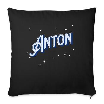 Anton name personalized - Sofa pillowcase 17,3'' x 17,3'' (45 x 45 cm) - black - Front