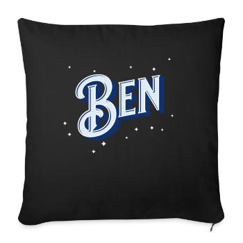 Ben names personalized - Sofa pillowcase 17,3'' x 17,3'' (45 x 45 cm) - black - Front