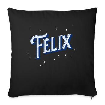 Nom Felix personnalisé - Housse de coussin décorative 45 x 45 cm - noir - Devant