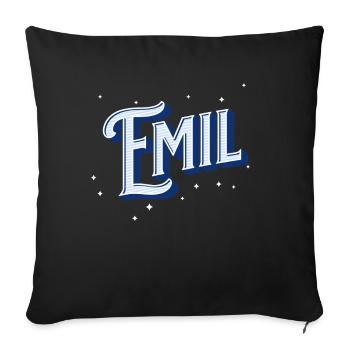 Nom Emil personnalisé - Housse de coussin décorative 45 x 45 cm - noir - Devant