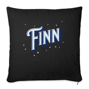 Finn Namen personalisiert - Sofakissenbezug 45 x 45 cm - Schwarz - Vorne