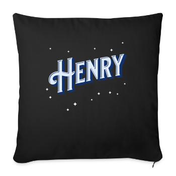 Nom Henry Personnalisé - Housse de coussin décorative 45 x 45 cm - noir - Devant