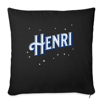 Noms Henri personnalisés - Housse de coussin décorative 45 x 45 cm - noir - Devant