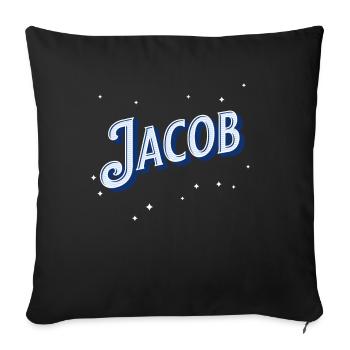 Jacob Namen personalisiert - Sofakissenbezug 45 x 45 cm - Schwarz - Vorne