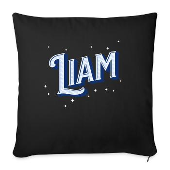 Liam Namen personalisiert - Sofakissenbezug 45 x 45 cm - Schwarz - Vorne