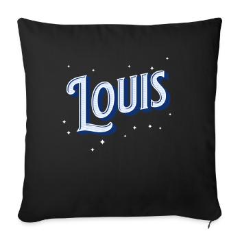 Louis name personalized - Sofa pillowcase 17,3'' x 17,3'' (45 x 45 cm) - black - Front