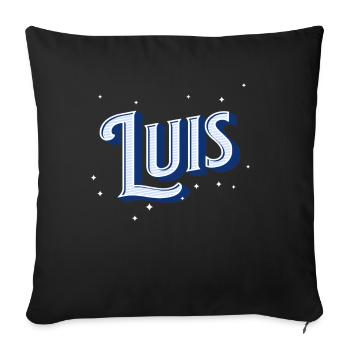 Luis Namen personalisiert - Sofakissenbezug 45 x 45 cm - Schwarz - Vorne