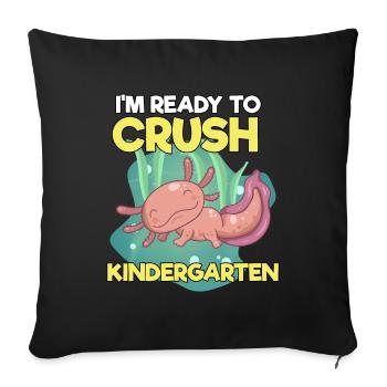 École maternelle - Housse de coussin décorative 45 x 45 cm - noir - Devant