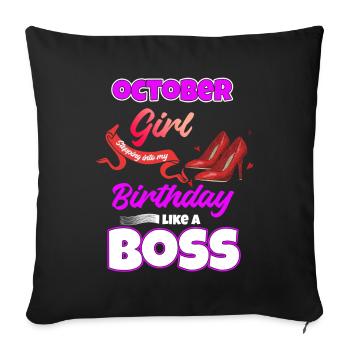April Geburtstag Geschenk - Sofakissenbezug 45 x 45 cm - Schwarz - Vorne
