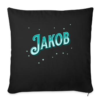Nom Jakob personnalisé - Housse de coussin décorative 45 x 45 cm - noir - Devant