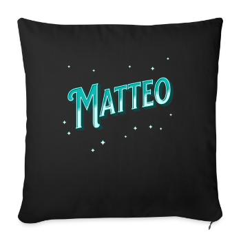 Matteo name personalized - Sofa pillowcase 17,3'' x 17,3'' (45 x 45 cm) - black - Front