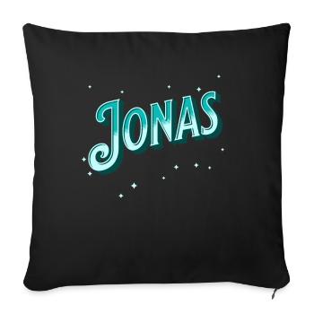 Jonas Namen personalisiert - Sofakissenbezug 45 x 45 cm - Schwarz - Vorne