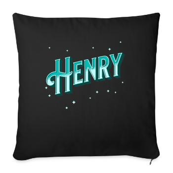 Noms Henry personnalisés - Housse de coussin décorative 45 x 45 cm - noir - Devant