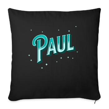 Paul name personalized - Sofa pillowcase 17,3'' x 17,3'' (45 x 45 cm) - black - Front