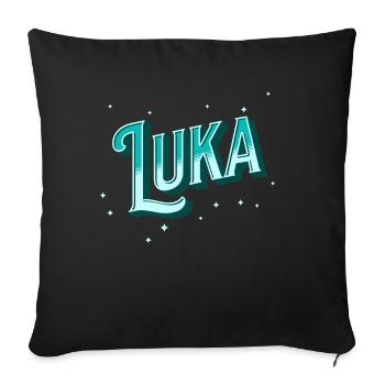 Luka name personalized - Sofa pillowcase 17,3'' x 17,3'' (45 x 45 cm) - black - Front