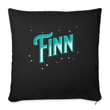 Noms finlandais personnalisés - Housse de coussin décorative 45 x 45 cm - noir - Devant