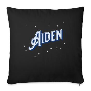 Aiden Namen personalisiert - Sofakissenbezug 45 x 45 cm - Schwarz - Vorne