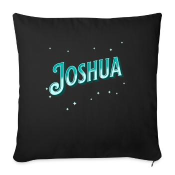 Joshua name personalized - Sofa pillowcase 17,3'' x 17,3'' (45 x 45 cm) - black - Front