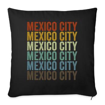 Mexico City Mexico Retro Vintage - Sofa pillowcase 17,3'' x 17,3'' (45 x 45 cm) - black - Front