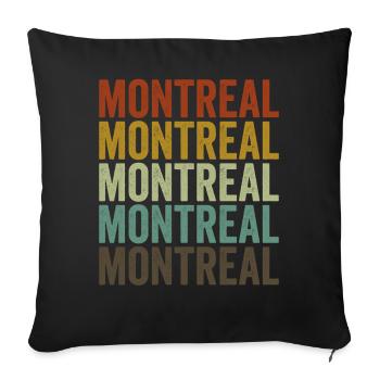 Montreal Canada Retro Vintage - Sofa pillowcase 17,3'' x 17,3'' (45 x 45 cm) - black - Front