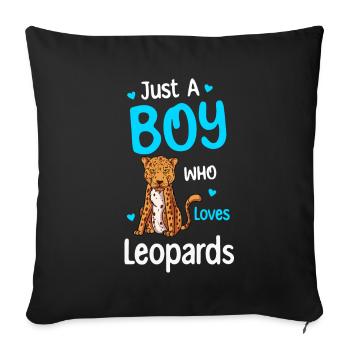 Juste un garçon qui aime les léopards - Housse de coussin décorative 45 x 45 cm - noir - Devant