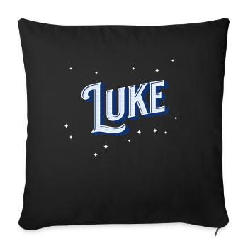 Nom luke personnalisé - Housse de coussin décorative 45 x 45 cm - noir - Devant