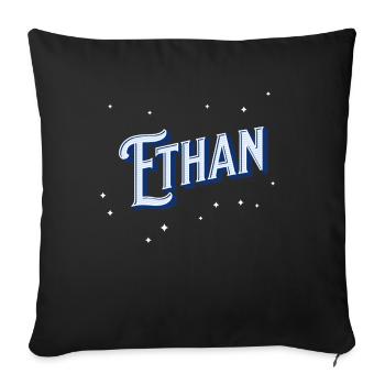 Ethan Namen personalisiert - Sofakissenbezug 45 x 45 cm - Schwarz - Vorne