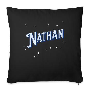Nathan Namen personalisiert - Sofakissenbezug 45 x 45 cm - Schwarz - Vorne