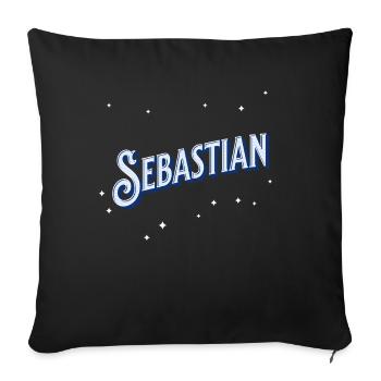 Nom sebastian personnalisé - Housse de coussin décorative 45 x 45 cm - noir - Devant