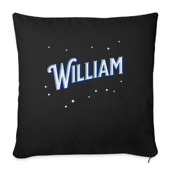 William name personalized - Sofa pillowcase 17,3'' x 17,3'' (45 x 45 cm) - black - Front