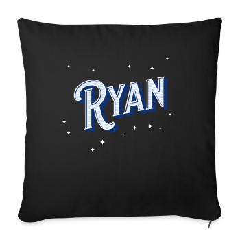 Ryan Namen personalisiert - Sofakissenbezug 45 x 45 cm - Schwarz - Vorne