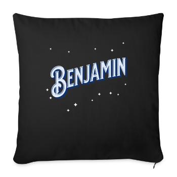 Benjamin Namen personalisiert - Sofakissenbezug 45 x 45 cm - Schwarz - Vorne