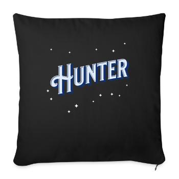 Hunter Namen personalisiert - Sofakissenbezug 45 x 45 cm - Schwarz - Vorne