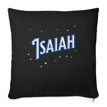Noms d’Isaïe personnalisés - Housse de coussin décorative 45 x 45 cm - noir - Devant
