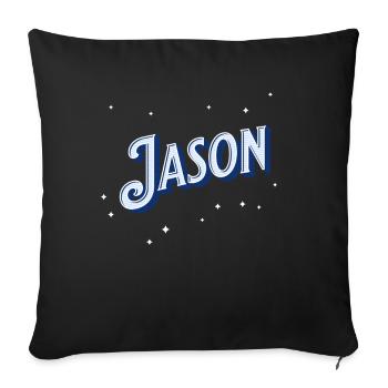 Jason names personalized - Sofa pillowcase 17,3'' x 17,3'' (45 x 45 cm) - black - Front