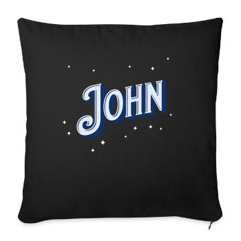 John name personalized - Sofa pillowcase 17,3'' x 17,3'' (45 x 45 cm) - black - Front