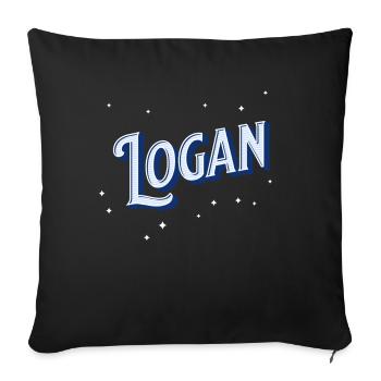 Noms Logan personnalisés - Housse de coussin décorative 45 x 45 cm - noir - Devant